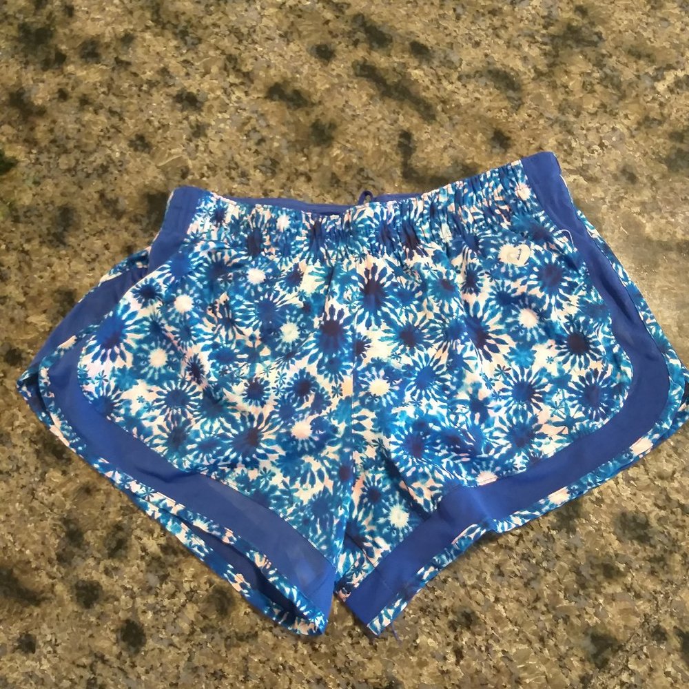 Shoactive Tiedye Floral Mesh Detail Running shorts